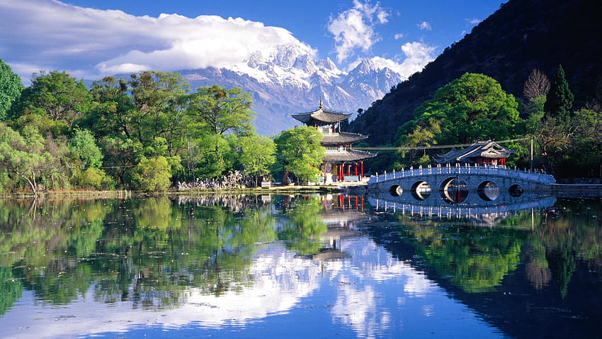 Yunnan, China, Drache, Lijiang, schwarz, Kunst, Hintergrund, Vektor, Reise HD-Hintergrundbild