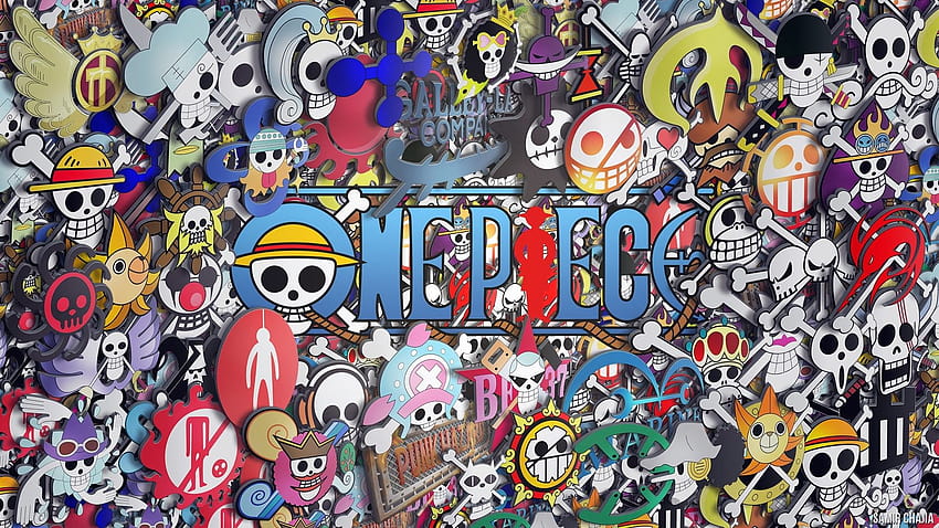 personnages originaux, One Piece, anime, coloré, collage, collage d'anime 1920x1080 Fond d'écran HD