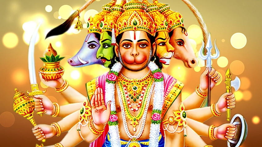 of Panchmukhi God Hanuman, hanuman pc HD wallpaper