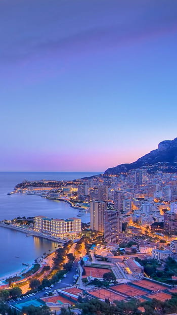 Download wallpaper lights, home, harbour, Monaco, Monte Carlo, section city  in resolution 3840x2400