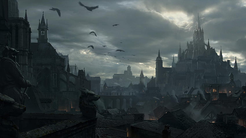 Kota gelap. dari Diablo Immortal Wallpaper HD