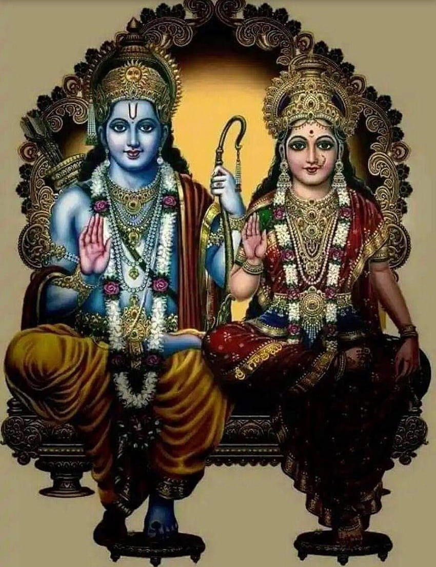 Shri Ram y Devi Sita, seetha fondo de pantalla del teléfono