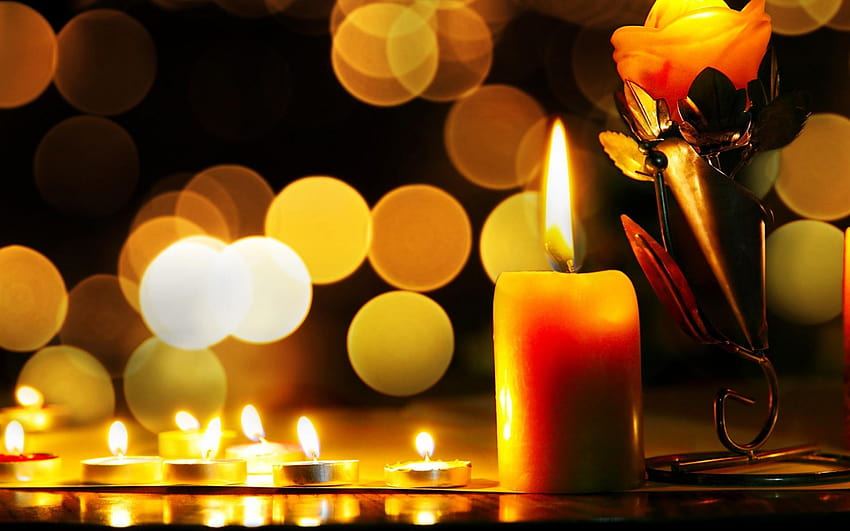 6 Candle Light, flowers and candle lights HD wallpaper | Pxfuel