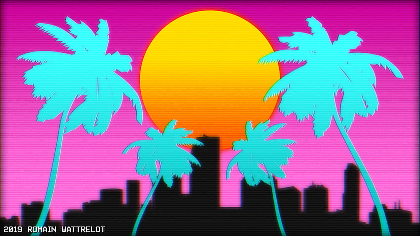 Miami Sun, miami vicio retro fondo de pantalla