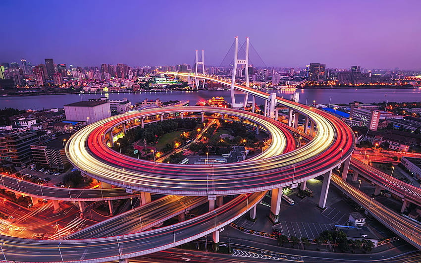 Jembatan Nanpu Sungai Huangpu Shanghai Wallpaper HD