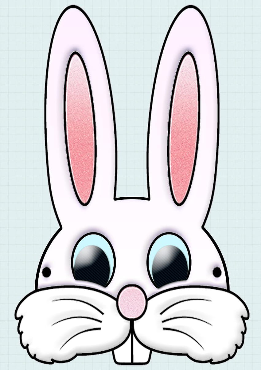 Mascarilla de conejito recortada, cara de conejito de Pascua fondo de pantalla del teléfono