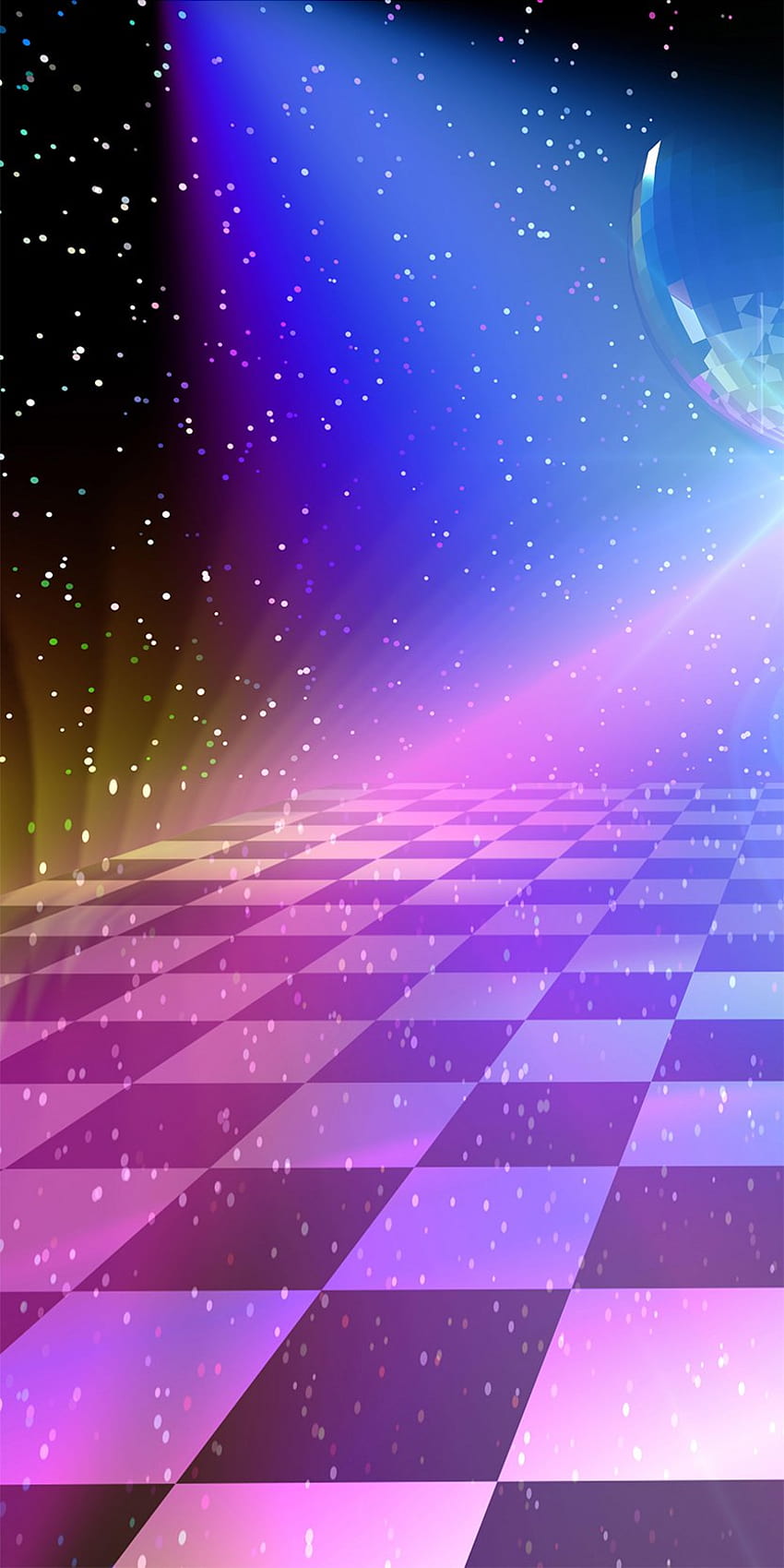 Bedruckte Disco 80er Dance Floor Backdrop, Disco-Tanzfläche HD-Handy-Hintergrundbild