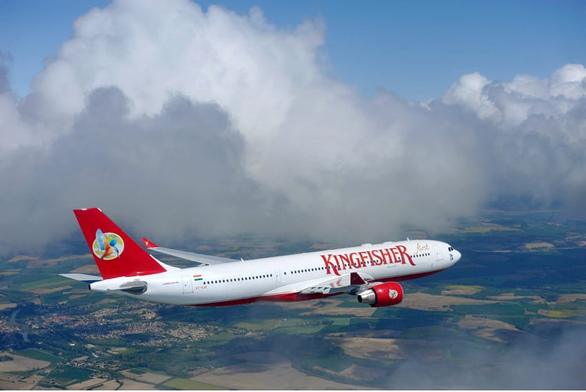 Kingfisher Airlines adotta misure per ridurre le perdite, compagnie aeree indiane Sfondo HD