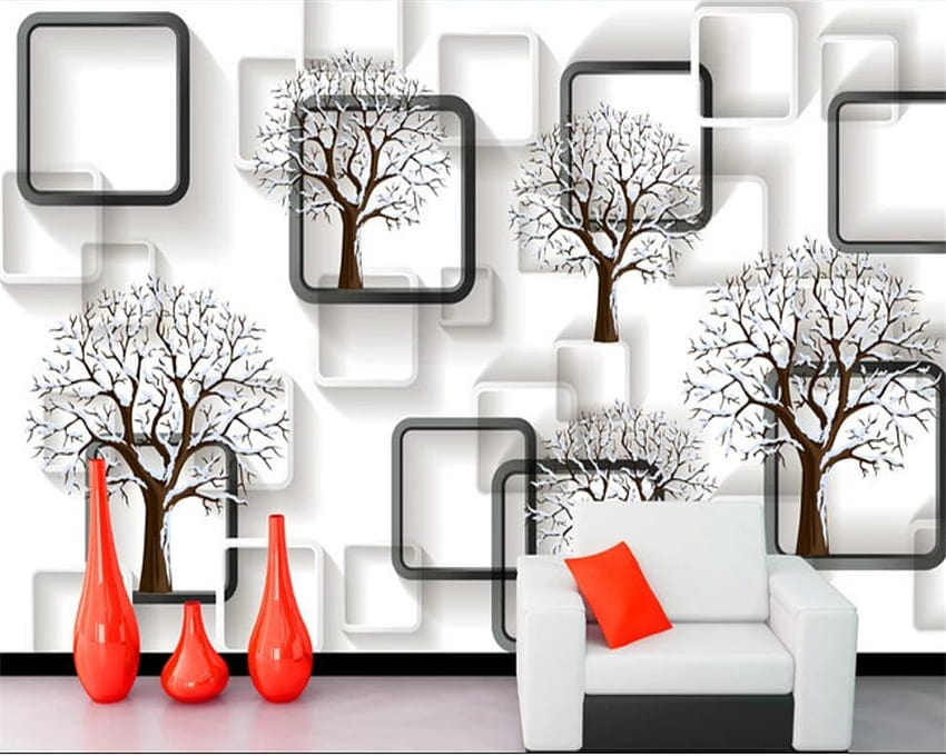 Beibehang czarno-białe drzewo siatki 3D TV do salonu tła ścienne niestandardowe duże 3d papel de parede Tapeta HD