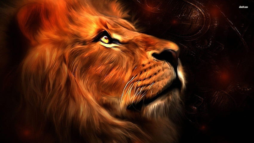Fire Lion, tiger painting HD wallpaper