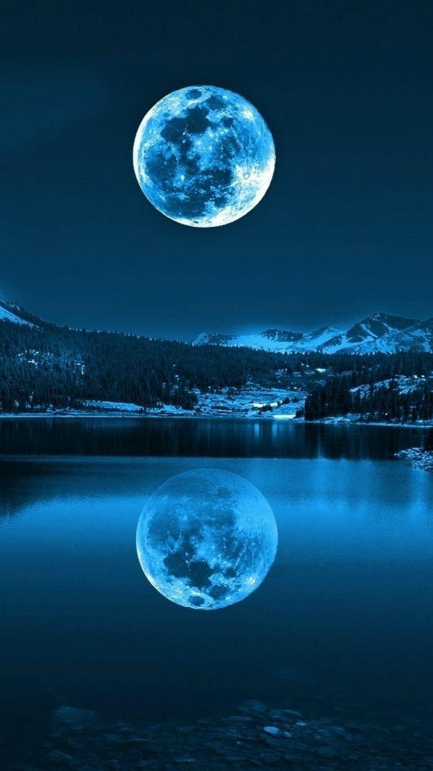 papel de parede para celular natureza e paisagem iphone 6 iphone 6, blue moon for mobile HD電話の壁紙