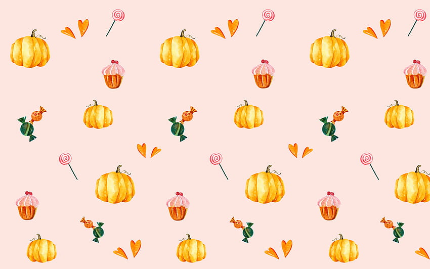 PASTEL PUMPKINS AND SWEET TREATS, cupcake halloween HD wallpaper