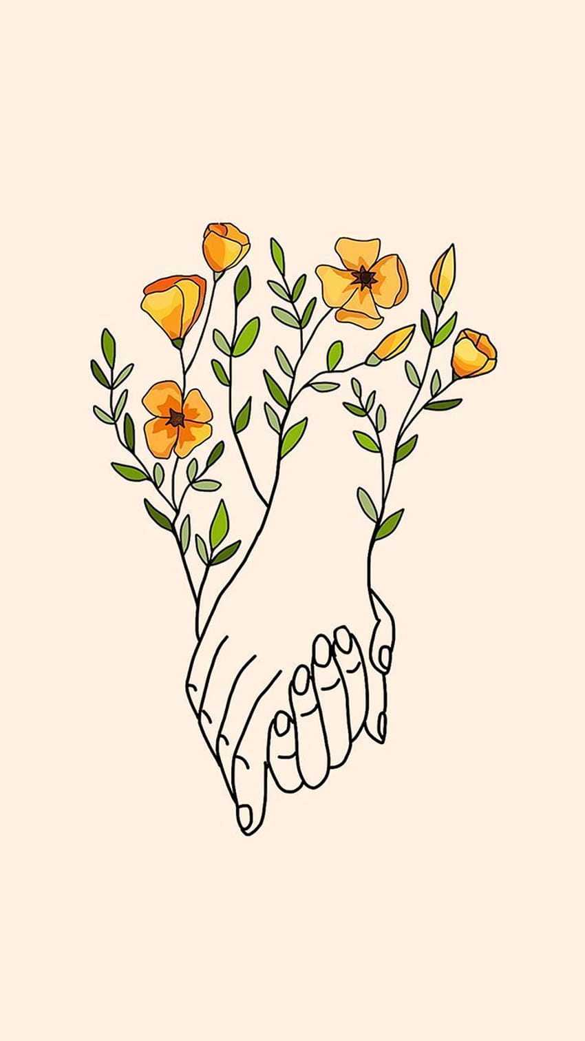 Holding Hands Drawing, couple holding hands HD phone wallpaper