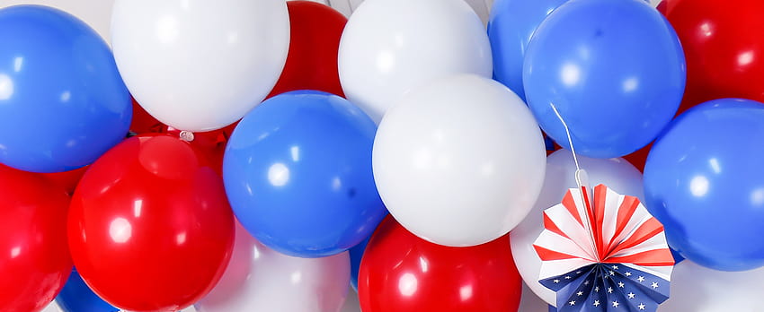 PartyWoo Red White Blue Balloon, 66 pcs 12 Inch Red Balloons, White Balloons, Royal Blue Balloons, Paper Fans for American Party Decorations, Red White and Blue Decorations, America Party : Toys, red white blue balloons HD wallpaper
