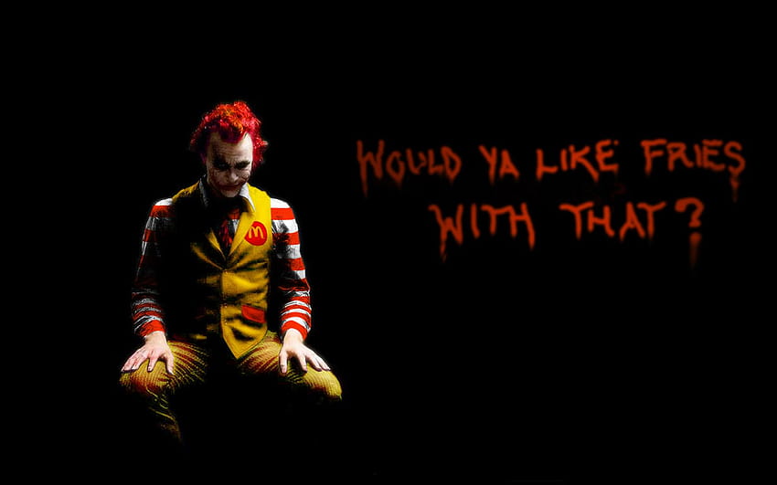 The Joker, Ronald McDonald, black backgrounds :: HD wallpaper