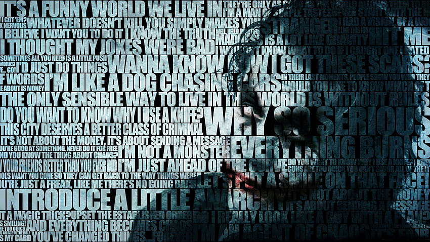 Heath Ledger Joker Sözleri, kötü adam sözleri HD duvar kağıdı