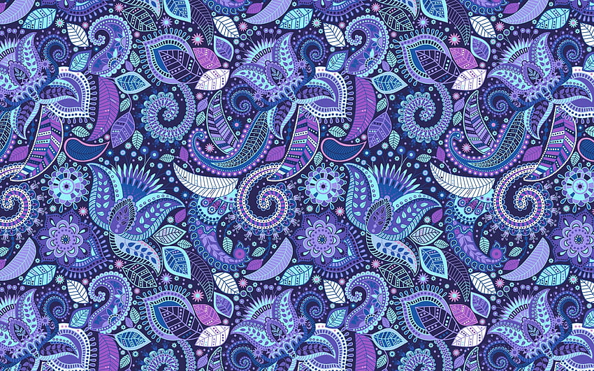 paisley blue texture, paisley pattern, buta, Persian designs, creative blue background, paisley backgrounds with resolution 2880x1800. High Quality, persian blue HD wallpaper