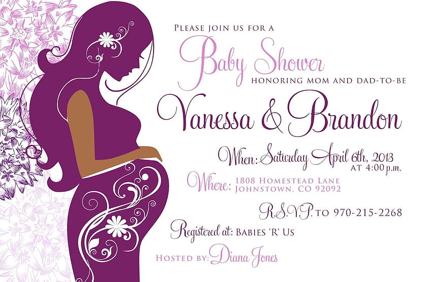Purple Baby Shower Invitations Backgrounds 1 HD wallpaper