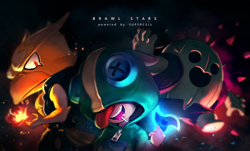 Brawl Stars Didukung Oleh Supercell, spanduk bintang tawuran Wallpaper HD
