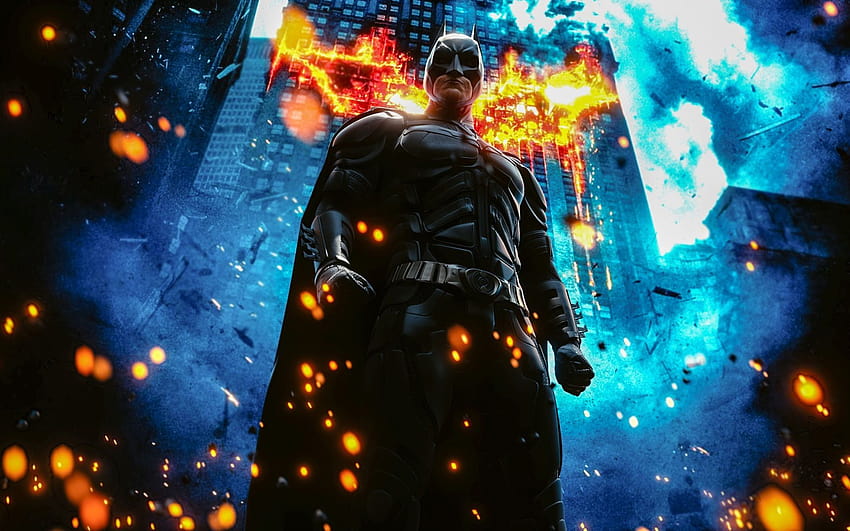 Batman, flammes de feu, super-héros, ténèbres, The Dark Knight avec résolution 1920x1200. Haute qualité, super-héros du feu Fond d'écran HD