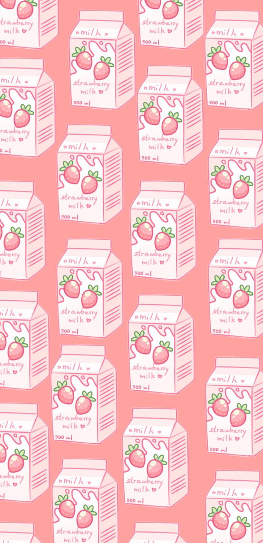 Strawberry Milk iPhone Wallpaper  Iphone wallpaper kawaii Wallpaper  iphone cute Kawaii wallpaper