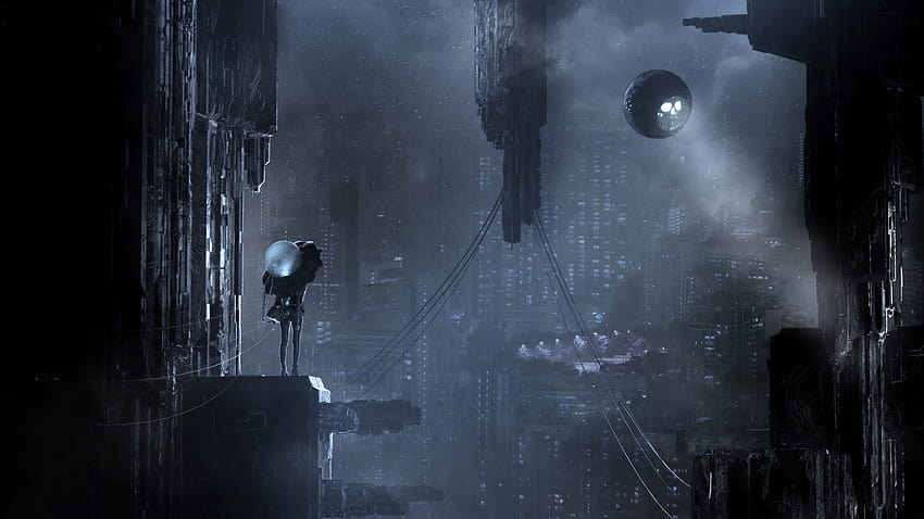 Miasto, futuryzm, cyberpunk, science fiction, mroczne science fiction Tapeta HD