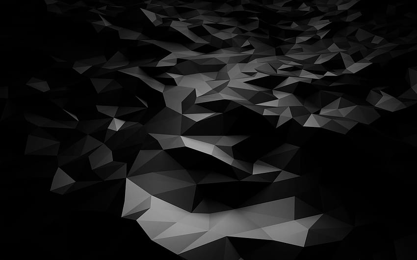 Abstract , abstract, 3D, black, dark, polygon art, pattern, no people • For You For & Mobile, dark polygon HD wallpaper