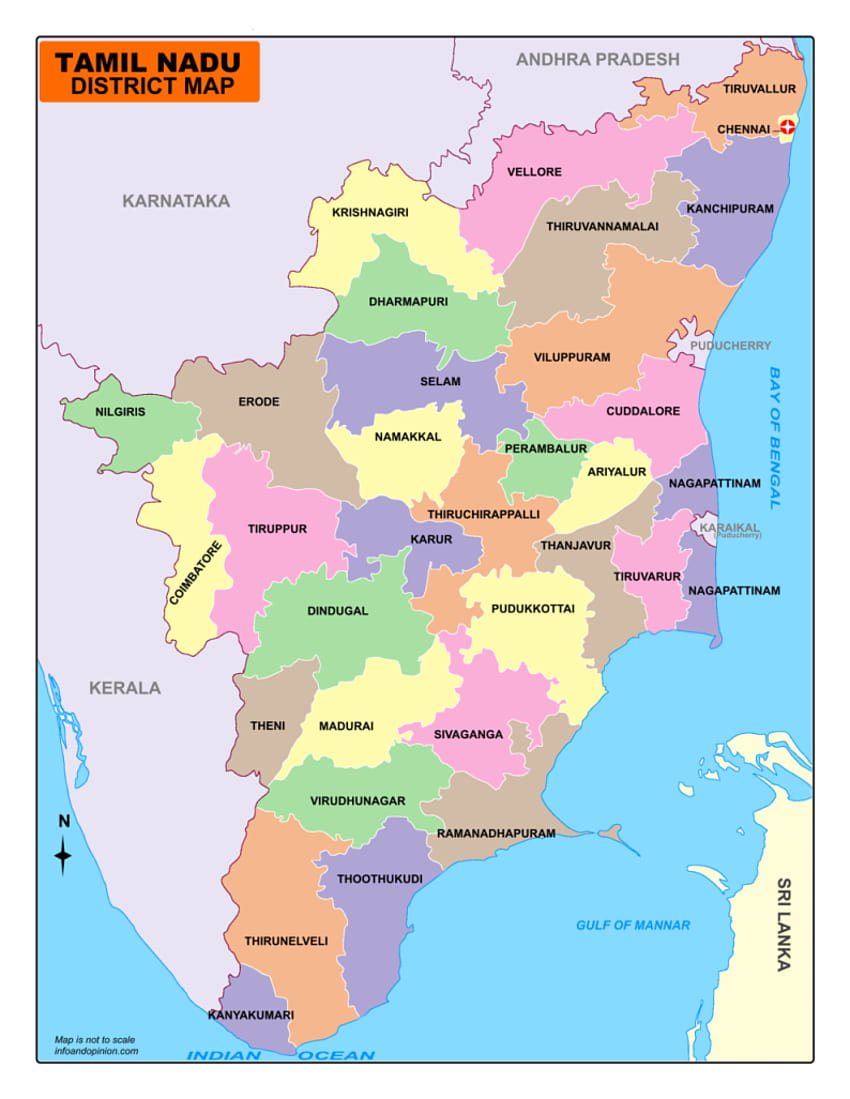 Carte du Tamil Nadu, carte du Tamil Nadu Fond d'écran de téléphone HD