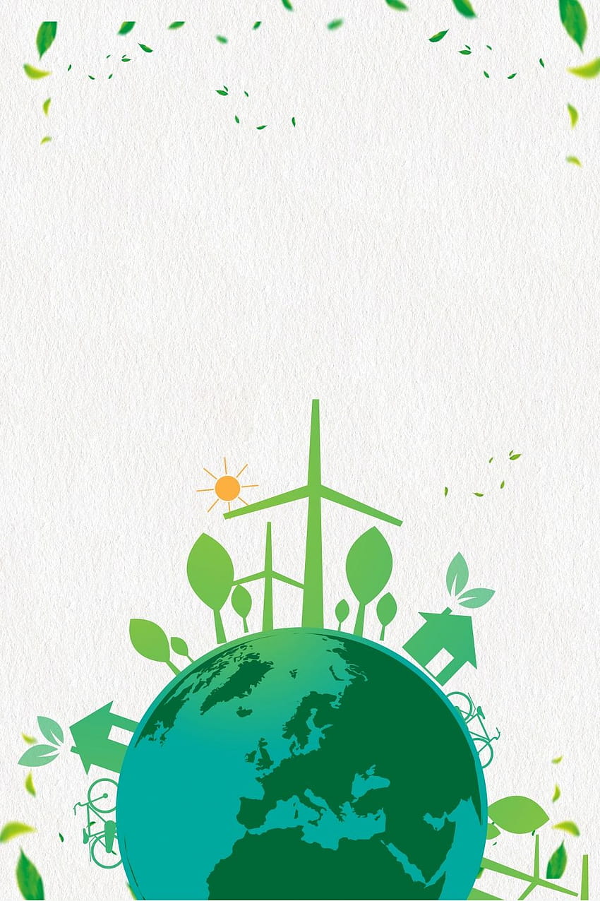 공공 복지 녹색 에너지 절약 및 배출 감소 플러그 지구 포스터 배경 저장, 환경 보호 HD 전화 배경 화면