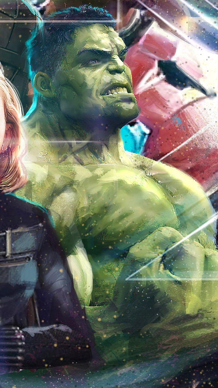 Thor Black Widow Hulk In Avengers Infinity War Artwork, hulk infinity war HD phone wallpaper