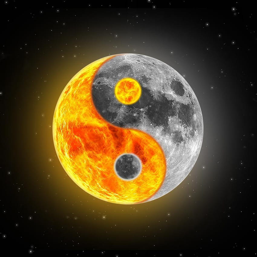 Sun and Moon, sun vs moon HD phone wallpaper