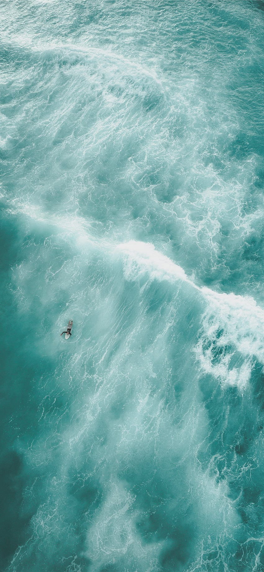 水上にいる人の鳥瞰図 iPhone X HD電話の壁紙
