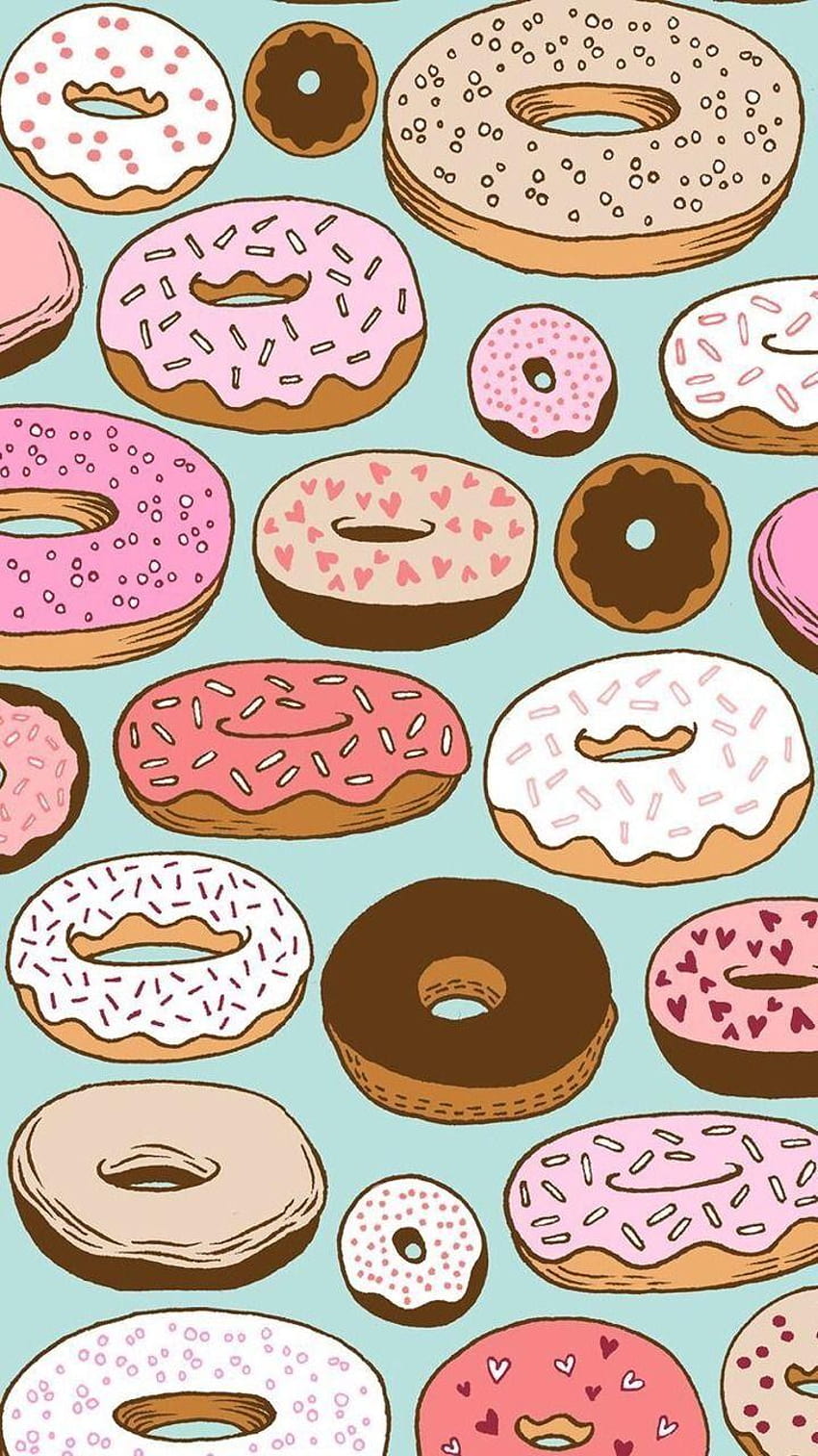 donut ,pink,pattern,design,doughnut,bake sale,snack,baking,cookie,clip art,circle, cute donut HD phone wallpaper