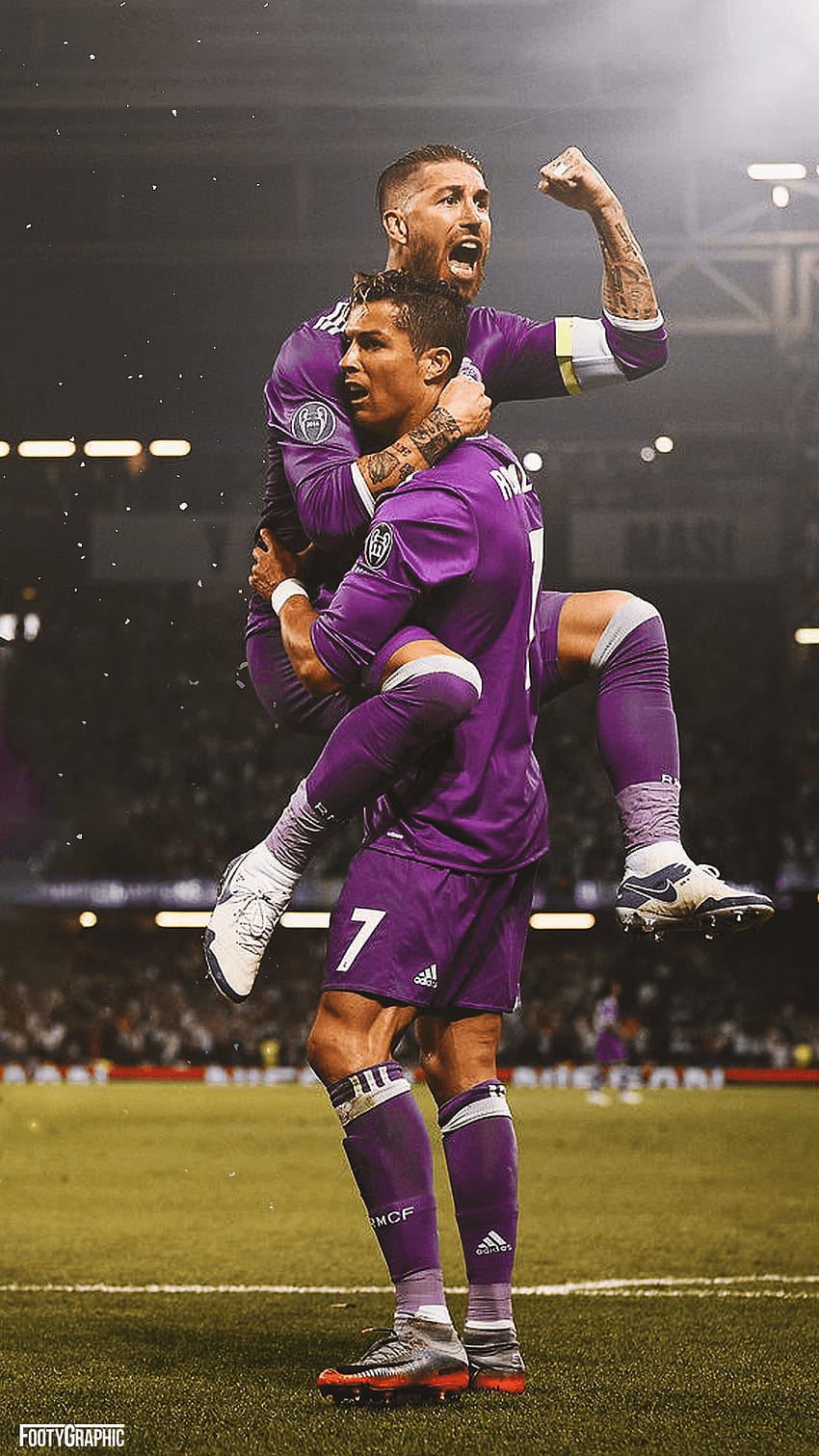 Ronaldo & Ramos Sperrschirm • FootyGraphic, Sergio Ramos 2018 HD-Handy-Hintergrundbild
