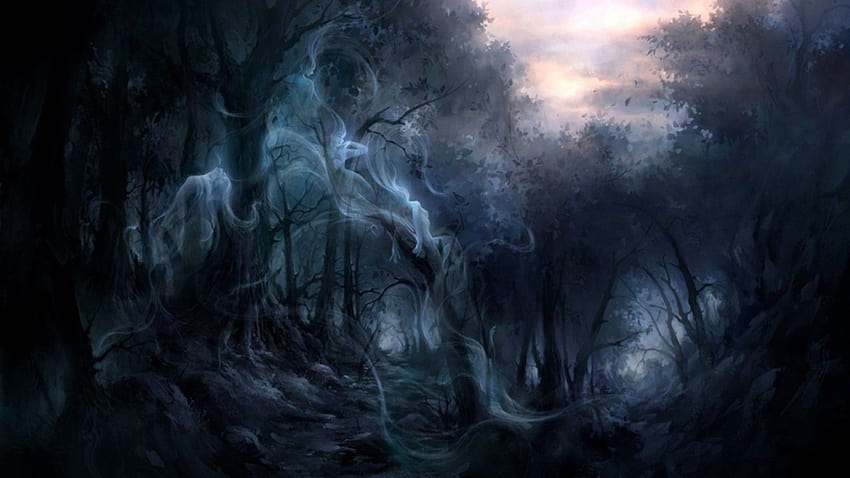 Dark Enchanted Forest Ghost Full Screen, the enchanted forest HD wallpaper