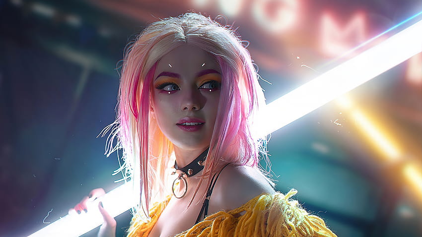 Download Cyberpunk Girl Baddie Wallpaper