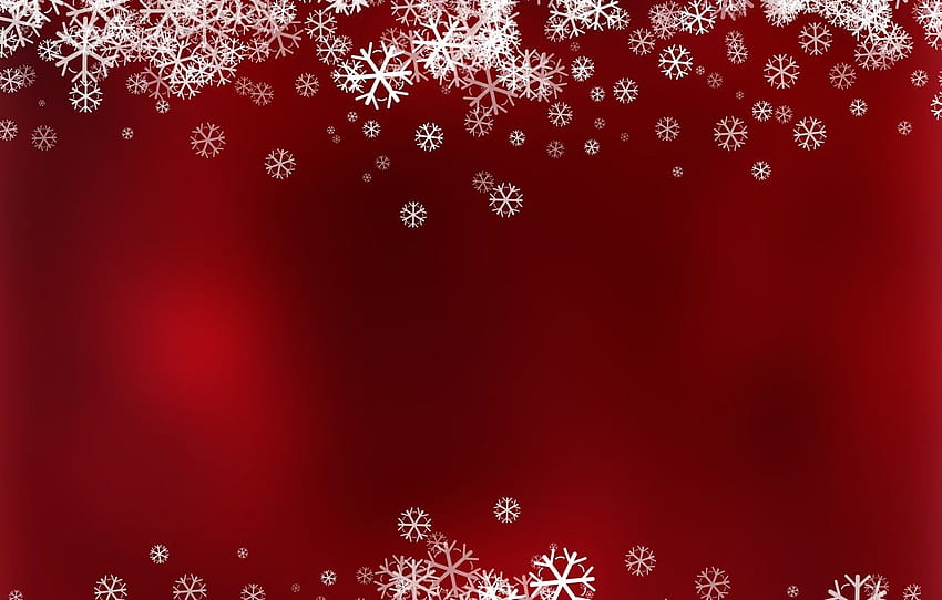 Снежни червени коледни фонове, червена снежинка HD тапет