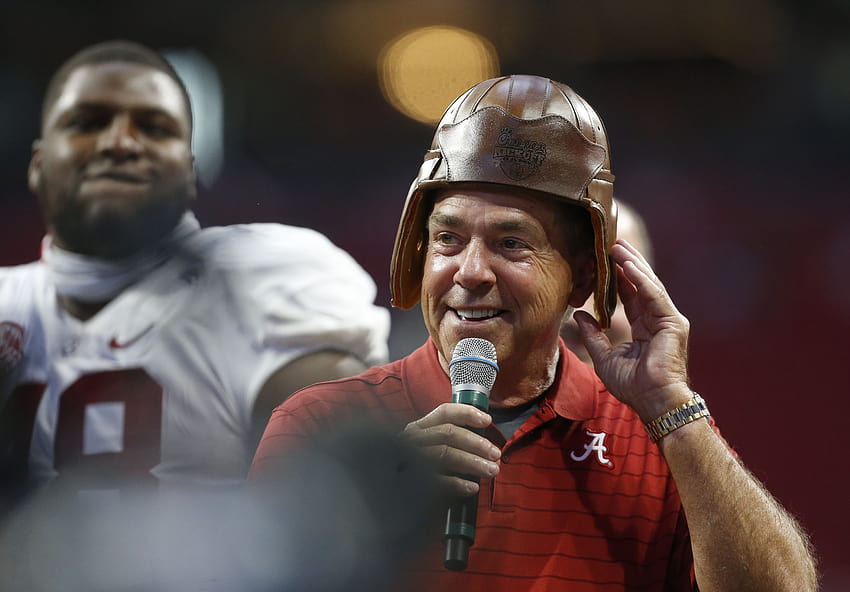 Alabama Football: Scariest thing in CFB is Nick Saban smiling after a win HD wallpaper