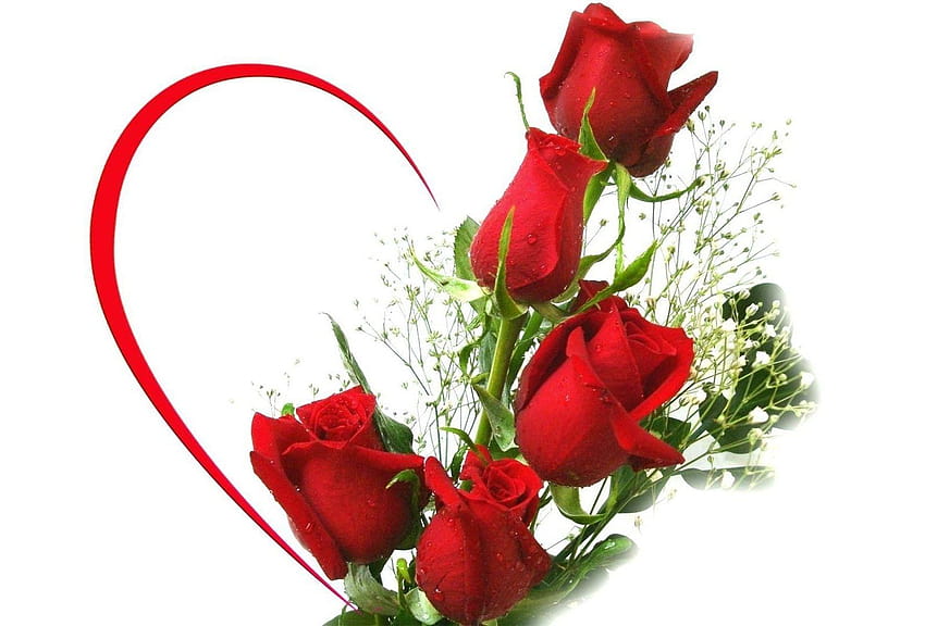 Bouquet de coeur de rose rouge 1595 1080 Haute définition Quotidien Fond d'écran HD