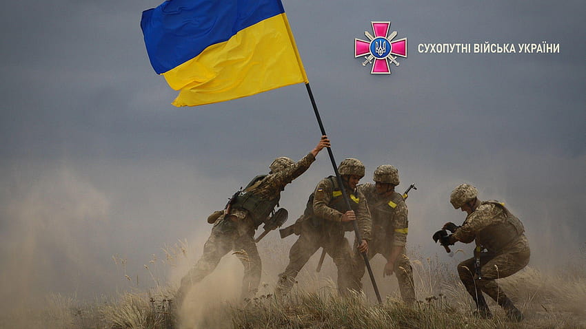 Ukrainische Bodentruppen, ukrainische Flagge HD-Hintergrundbild