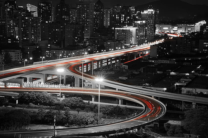 Xiamen Xianyue Road Overpass At Night And HD wallpaper