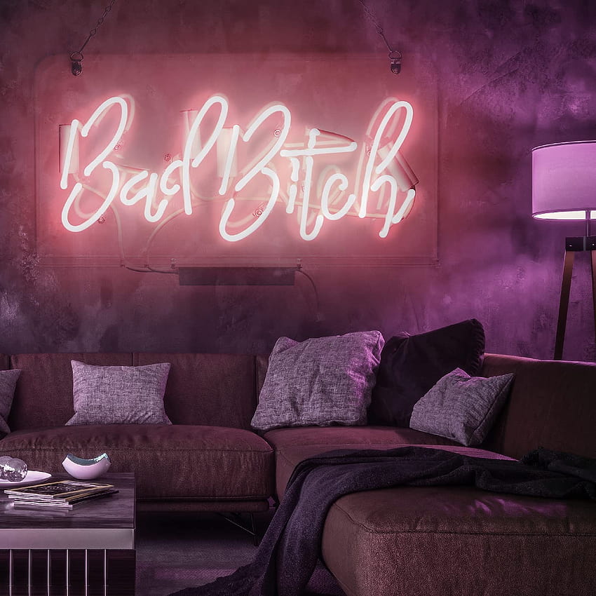 Neon Signs Bad Bitch Neon Light Sign Hanging Neon Sign Pink Neon Lights Neon Wall Sign Neon Lamp Art Decorative Light for Home Bedroom Room Decor Bar Office Halloween Party HD phone wallpaper