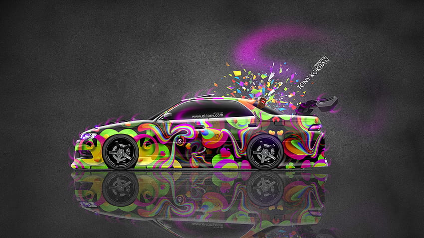 Toyota Mark2 JZX90 JDM Tuning Side Abstract Domo Kun Toy Car 2016, domo kun pink HD wallpaper