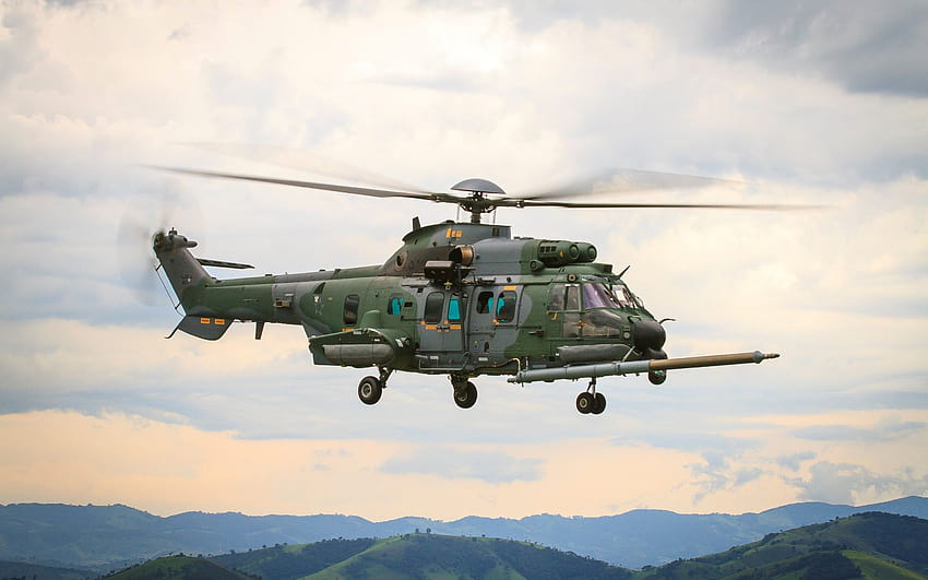 Airbus Helicopters H225M, helicóptero militar de combate, aviación de combate, H225M Helibras, ejército brasileño, Brasil con resolución 2880x1800. Alta calidad fondo de pantalla