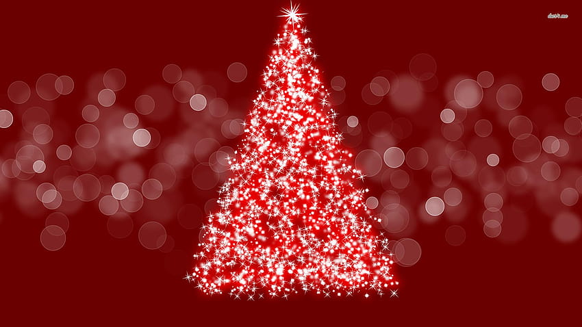 6 Natale rosso, albero di Natale astratto Sfondo HD