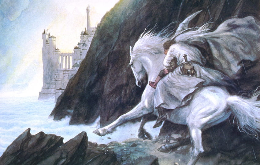 Zamki Minas Tirith Gandalf Władca Pierścieni, Alan Lee Tapeta HD