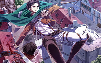 Anime, Art, Attack of the titans, Levi Ackerman, Hanji Zoe for ...