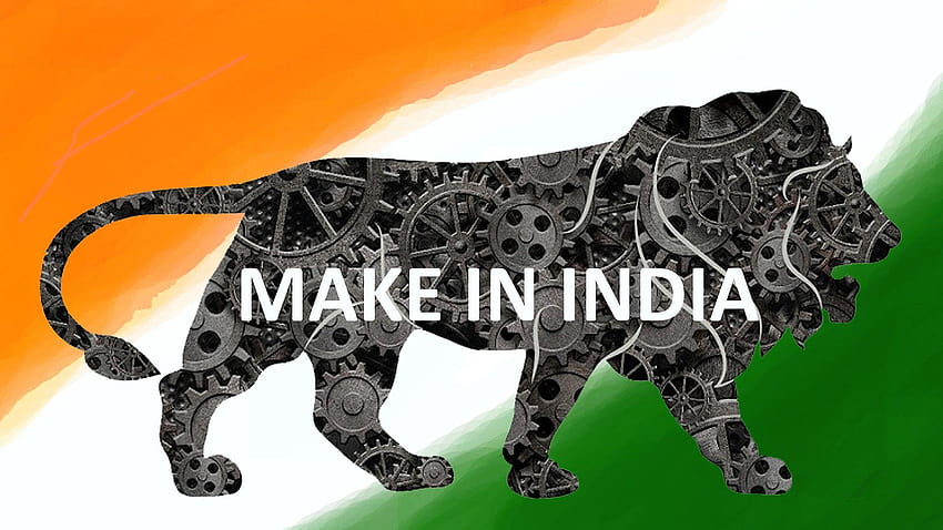 Make In India Logo Flag Brand Lion Symbol Mechanical, tiger logo HD wallpaper