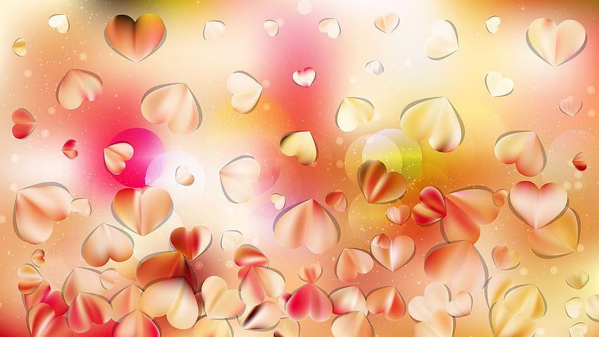 Pink And Yellow Heart Backgrounds Vector Art, yellow hearts and pink HD wallpaper