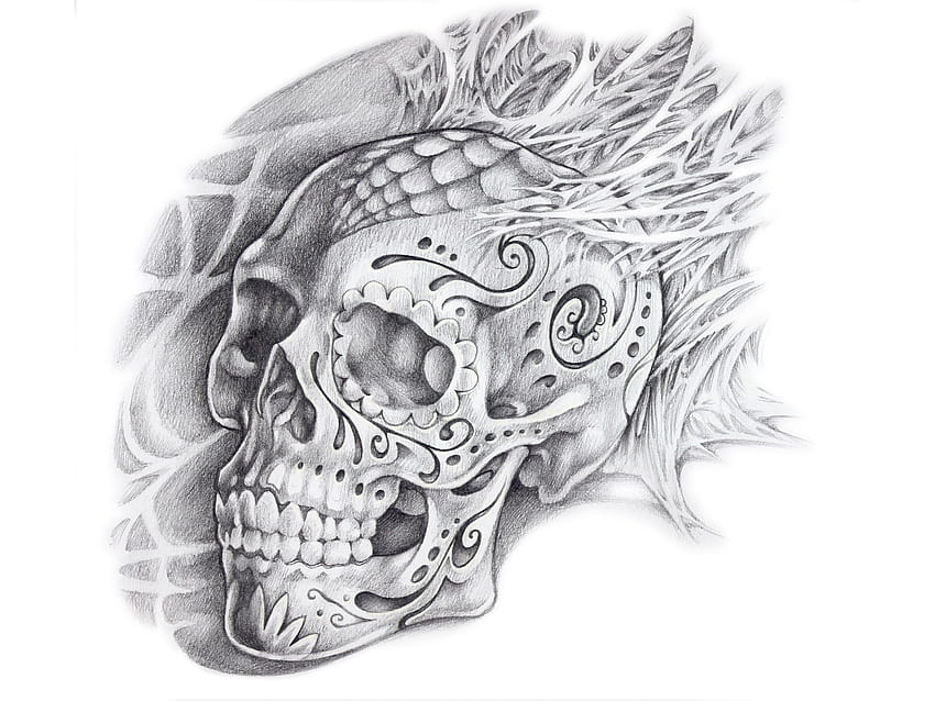 Sugar skull tattoo hand drawing and make graphic vector. 25748382 Vector  Art at Vecteezy